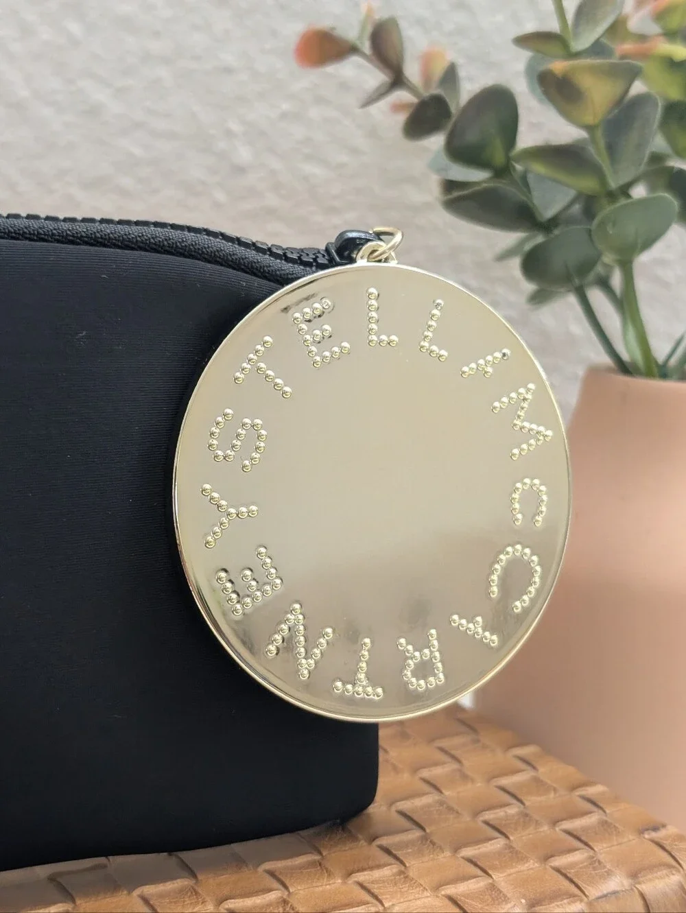 Stella McCartney Black Pouch with Mirrored Zipper